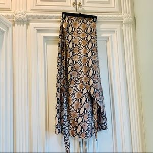Snakeskin Skirt Wrap around long skirt LIKE NEW